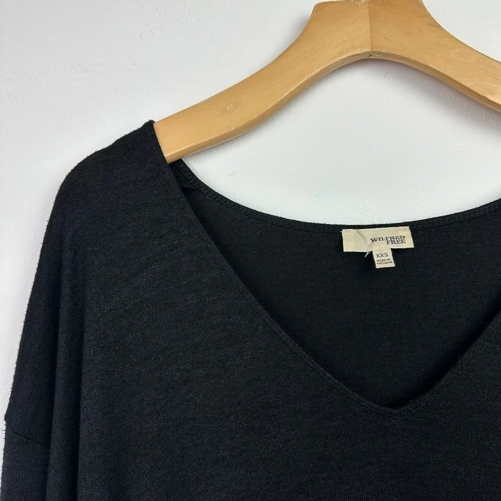 WILFRED Free Aritzia Gail Black V-neck Long Sleeve Tunic Dress XXS - Picture 9 of 9